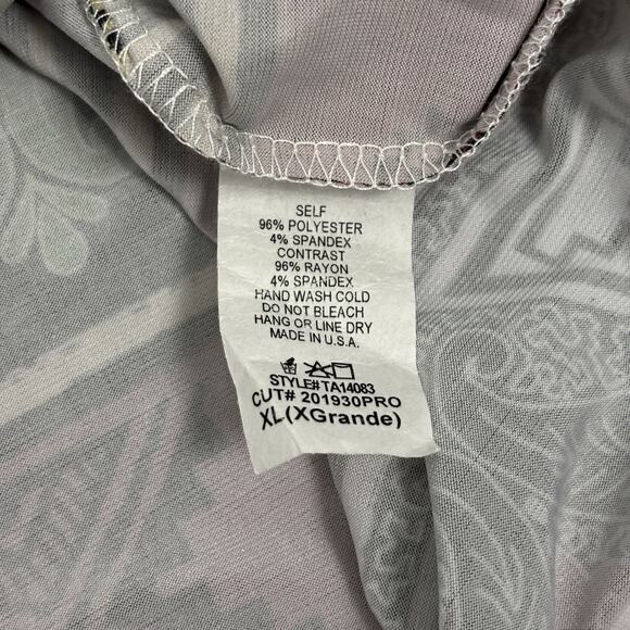 Top love J Blouse Women Sleeveless Elephant Print sz XL grunge All over print - Picture 8 of 9